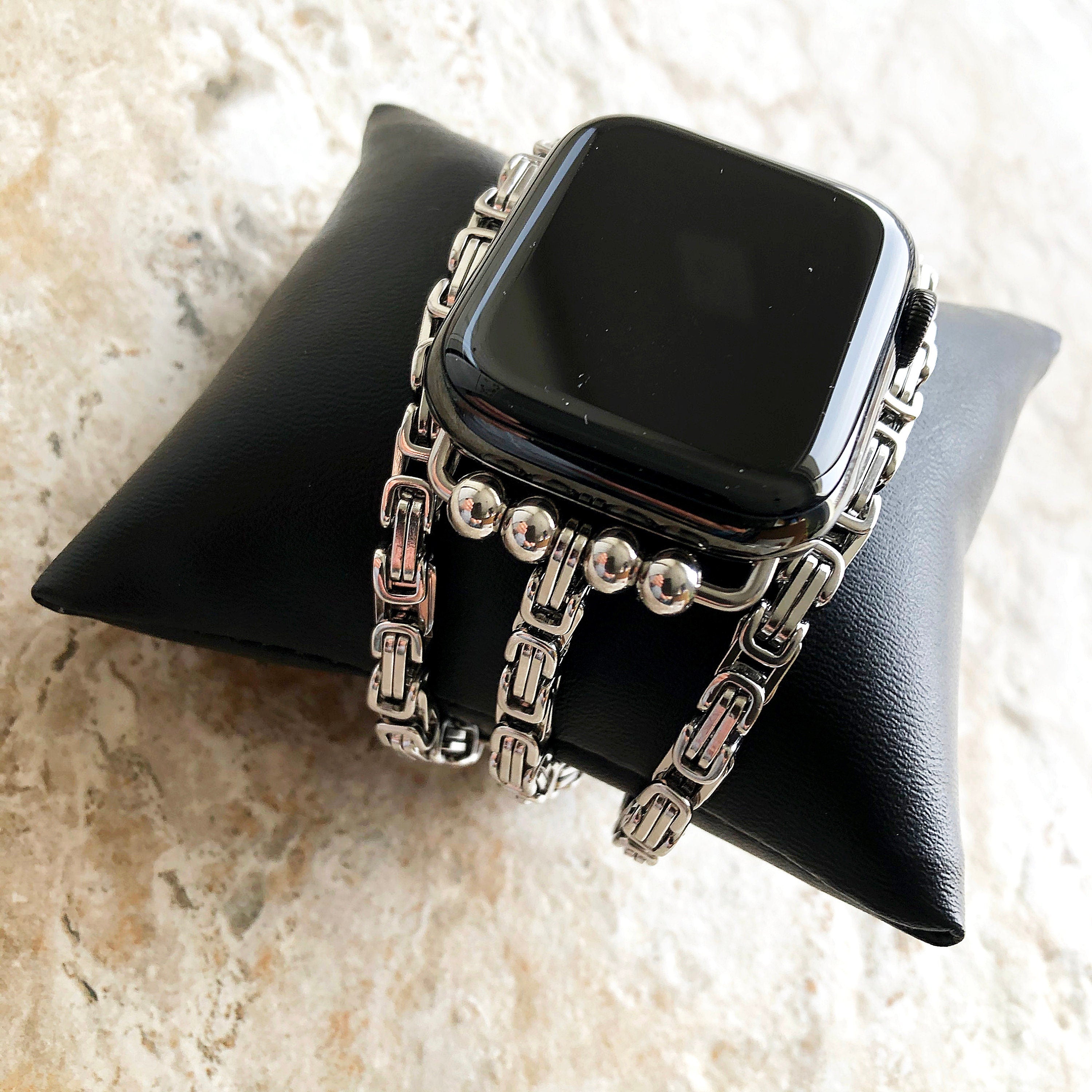 Apple Watch Band Bracelet for iWatch Ultra 2 9 8 7 6 SE 5 4 3 2 1 Byzantine 4mm Chain 38mm 40mm 41mm 42mm 44mm 45mm 49mm Case St Steel Strap